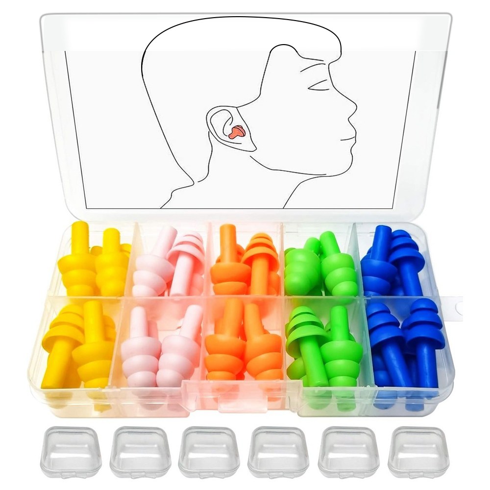 ADNEWX 실리콘 귀마개 핑크 얇은 귀마개 수영 귀마개 어른여성 소음방지 귀마개 소음방지, 20쌍, 1개 19,900원