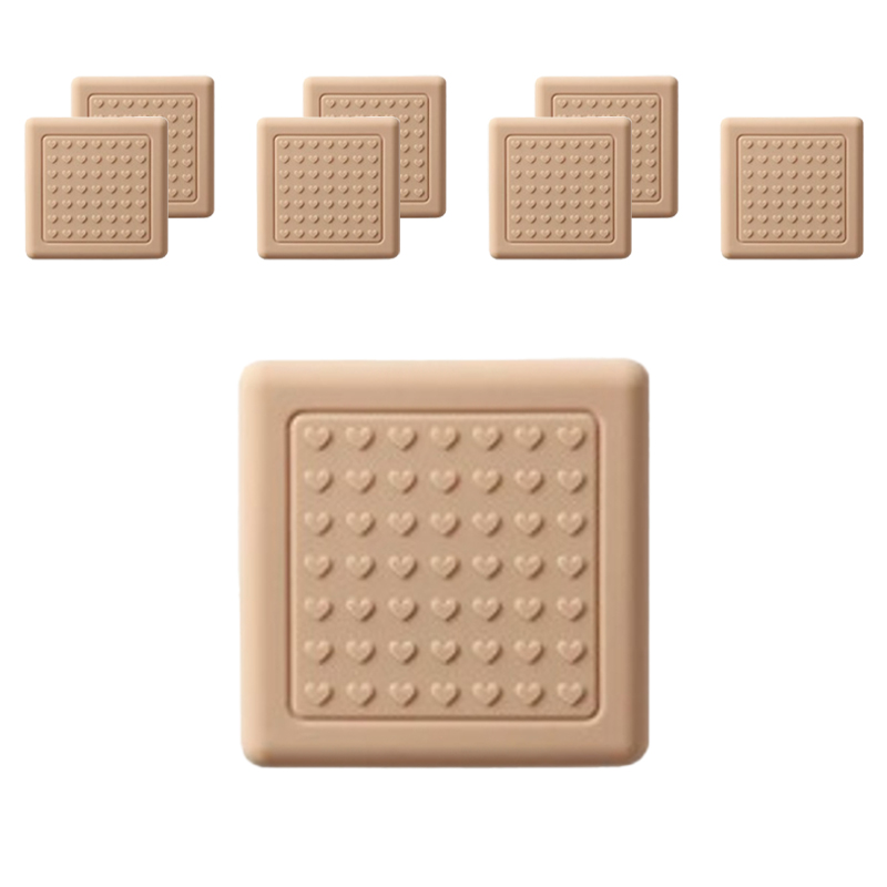 올하이 의자 가구 부착형 PVC 실리콘 소음 미끄럼방지 의자발패드 베이지 사각형 6,900원