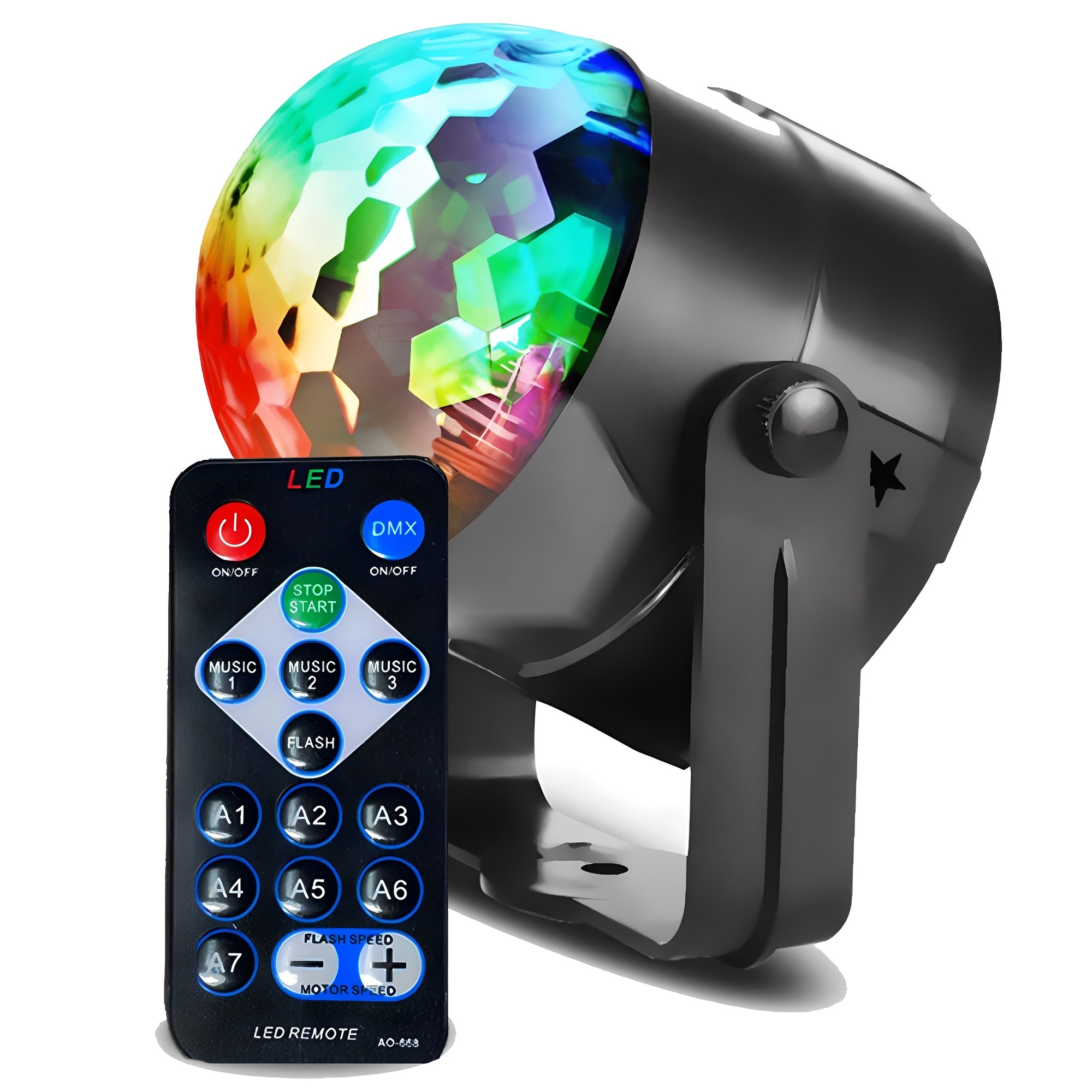 집에서도 즐기는 LED파티 회전 미러볼 사운드 반응형 + 리모컨 파티는 조명빨 12,900원