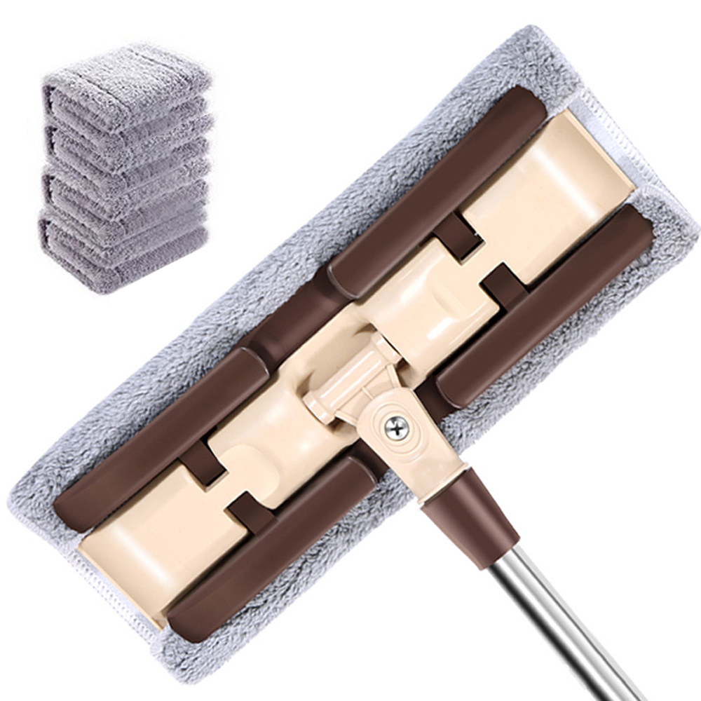 하늘박스 회전 청소밀대걸레 다용도 집게형 막대걸레 극세사걸레 밀대 세트 브라운, 1세트 29,500원