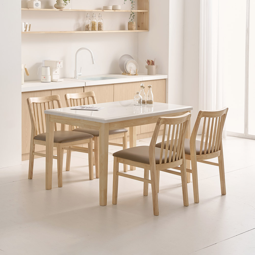 라로퍼니처 디어 1200 천연 대리석 4인용 식탁 세트 원목 테이블 384,000원