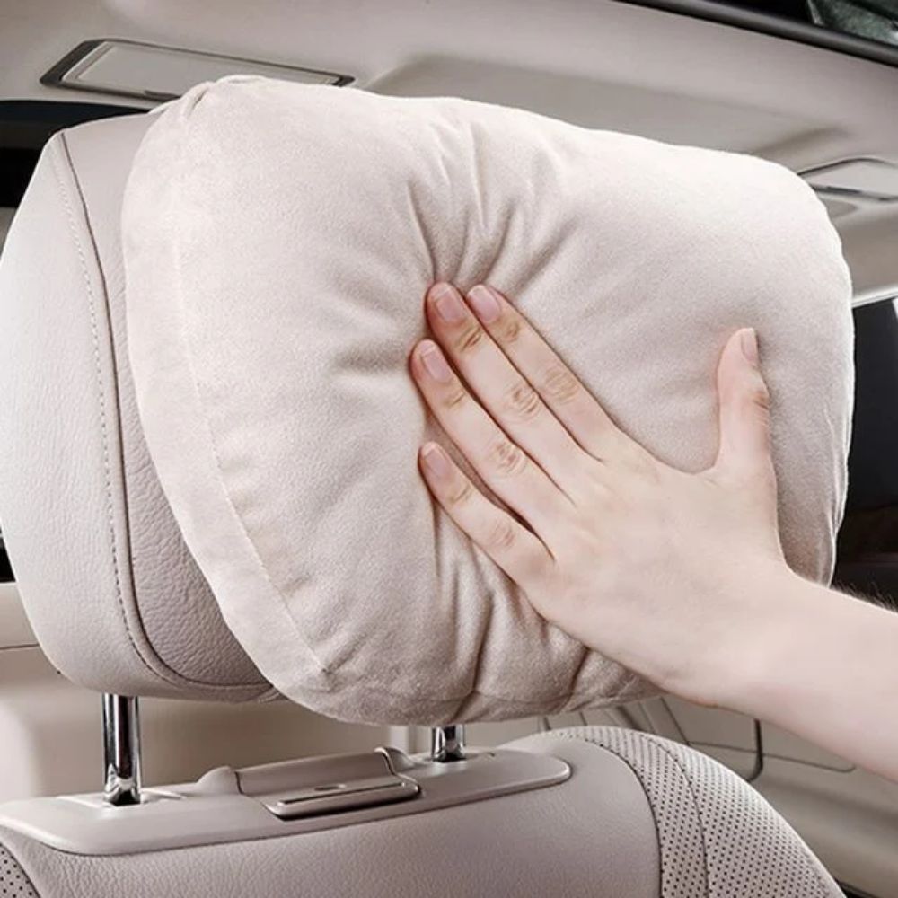 1+1 차량용 목쿠션 자동차 목베개 헤드레스트 목받침 스웨이드 쿠션, 블랙2p 29,900원