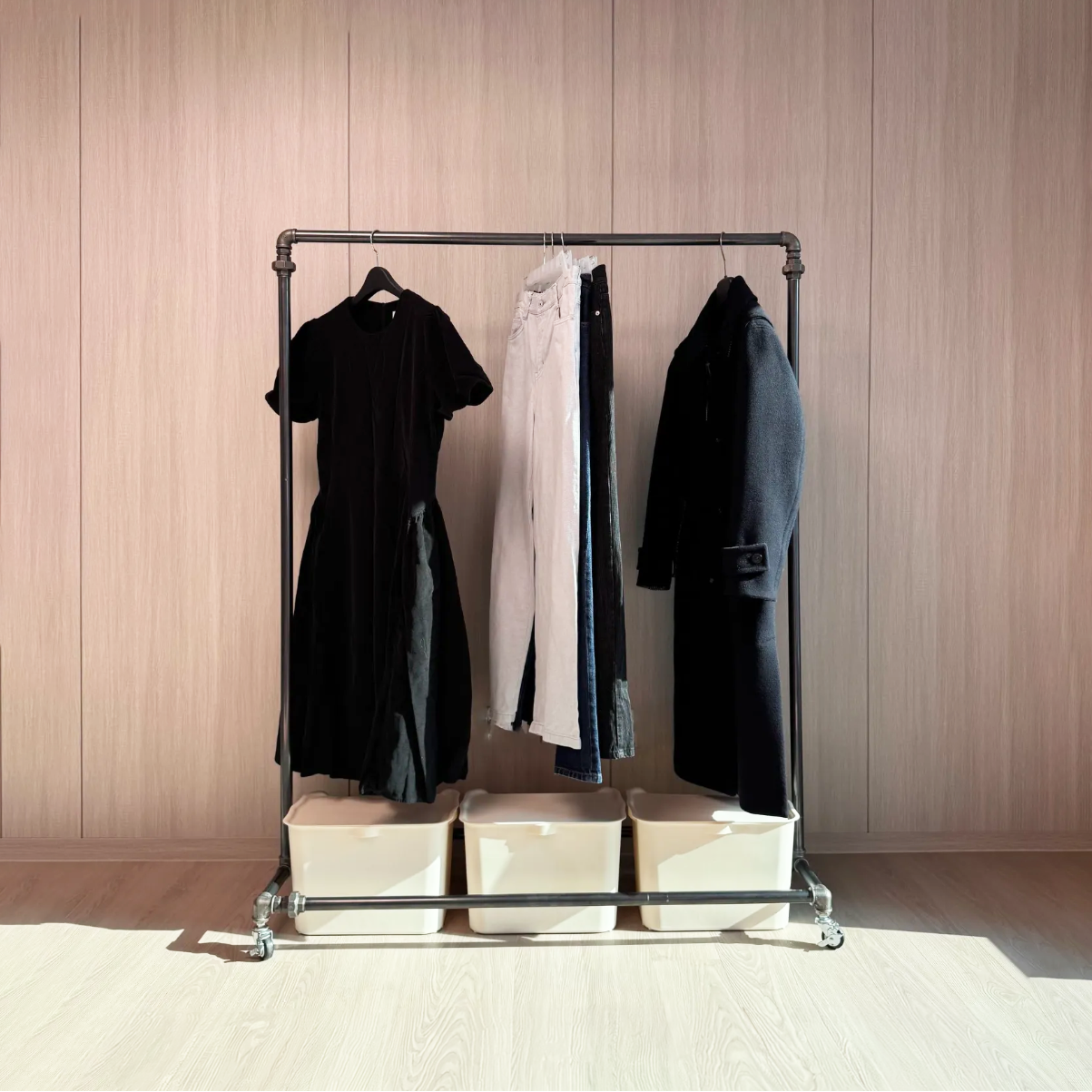 스튜디오 옷가게 매장용 드레스룸 철제 이동식 파이프행거 1단, 실버 271,000원