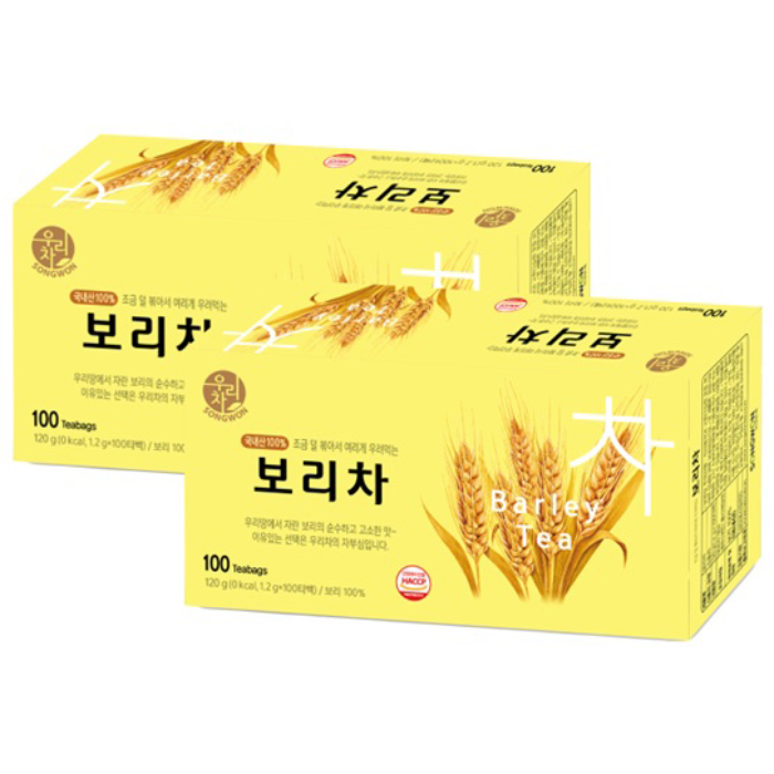 우리차 보리차, 100개입, 2개, 1.2g 12,820원