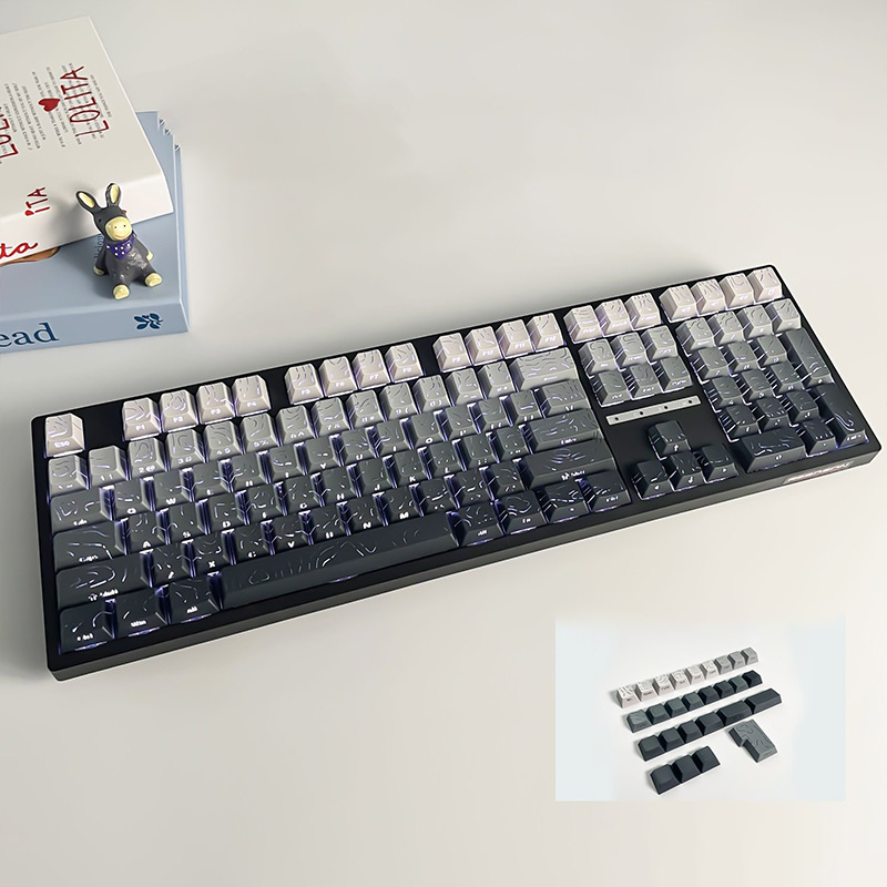 SMTONE 등고선 키캡  PBT 체리프로파일 높이 그라데이션 키캡 영문 각인 계식 키보드 투광 키캡 21,800원