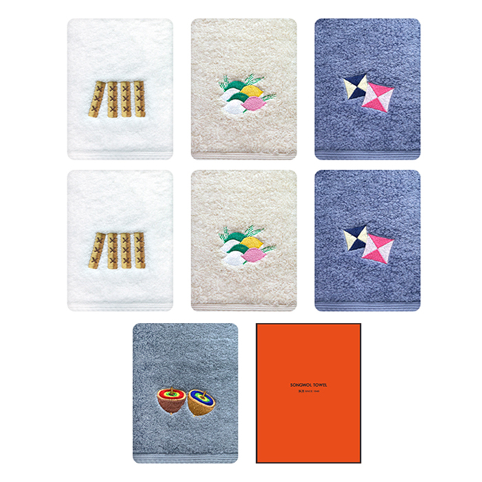 송월타월 명절놀이 세면타올 160g 40수 면사 7p + 케이스 세트 46,270원