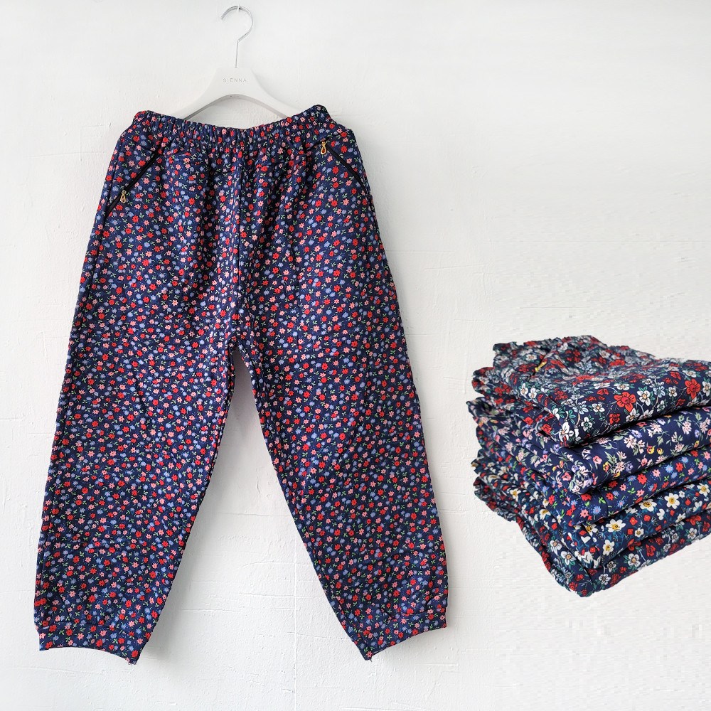 (1+1) 엄마 겨울 단지형 기모 꽃무늬 몸빼바지 농사 14,900원