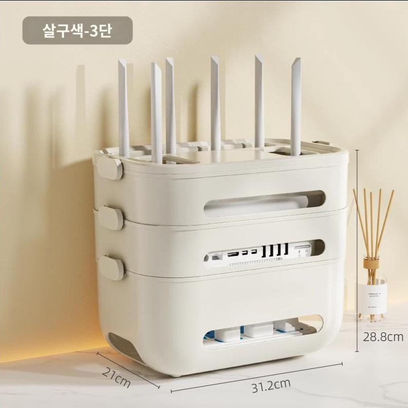 와이파이 공유기 수납함 TV 셋톱박스 선반 탁상용 정리 귀여운 팬더 정리 박스 18,130원