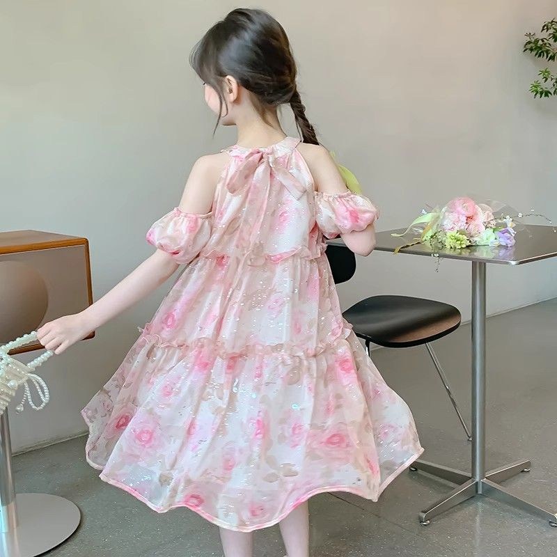 Toruva어린이 여자 여름 오프숄더 꽃 원피스 퍼프 스커트14세 이상 30,050원