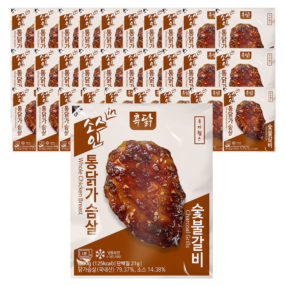 흑닭 소스인 통닭가슴살 숯불갈비, 30개, 100g 64,090원
