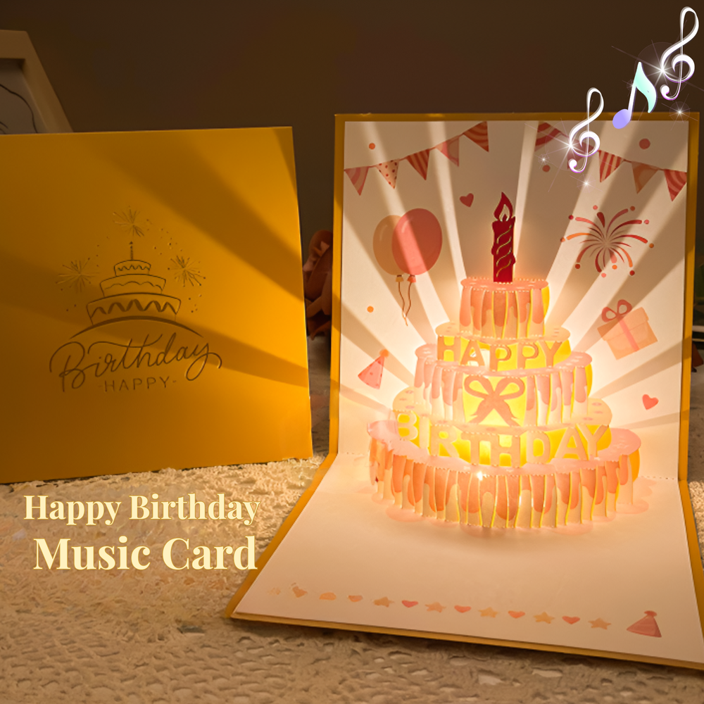 나나코지 3D입체 생일축하카드 popup card 멜로디카드 팝업카드 환갑축하카드, 핑크골드, 1개 12,800원