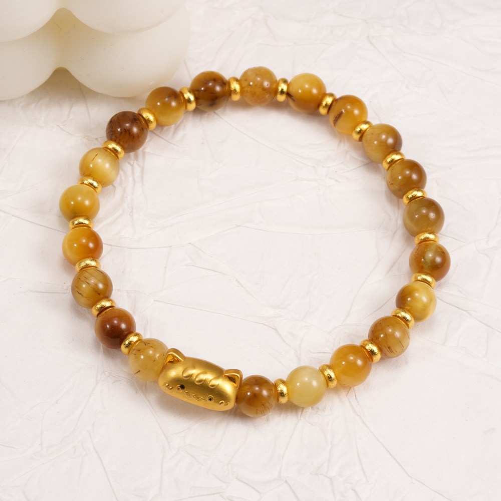 오누이디스플레이 천연원석 호안석 황수정 고양이 팔찌 여성 비즈 원석 팔찌 데일리 팔찌 17,900원