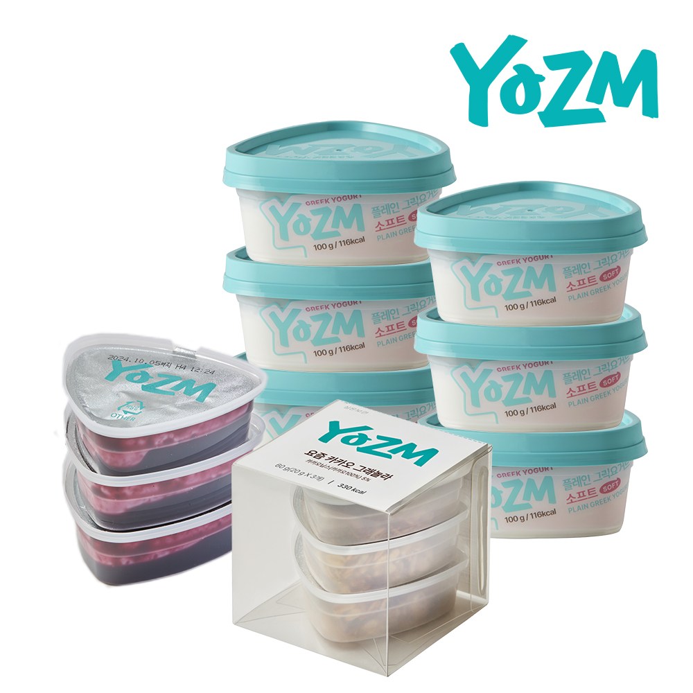 요즘 플레인그릭요거트소프트 6개+콩포트(블루베리,카카오그래놀라) 2개, 1개, 100g 29,400원