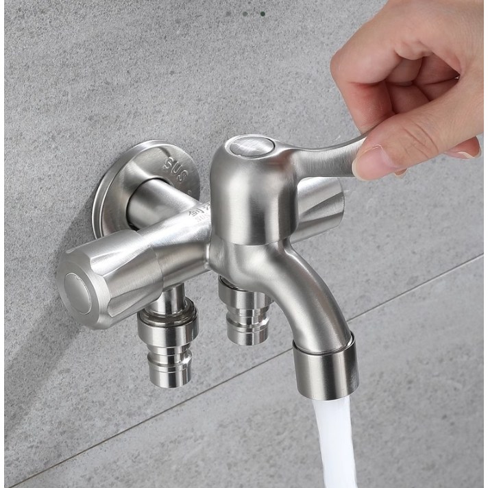 본생활 세갈래 수도꼭지 세탁기용 커플링 꼭지 SUS 304 스텐레스, 1개 16,800원