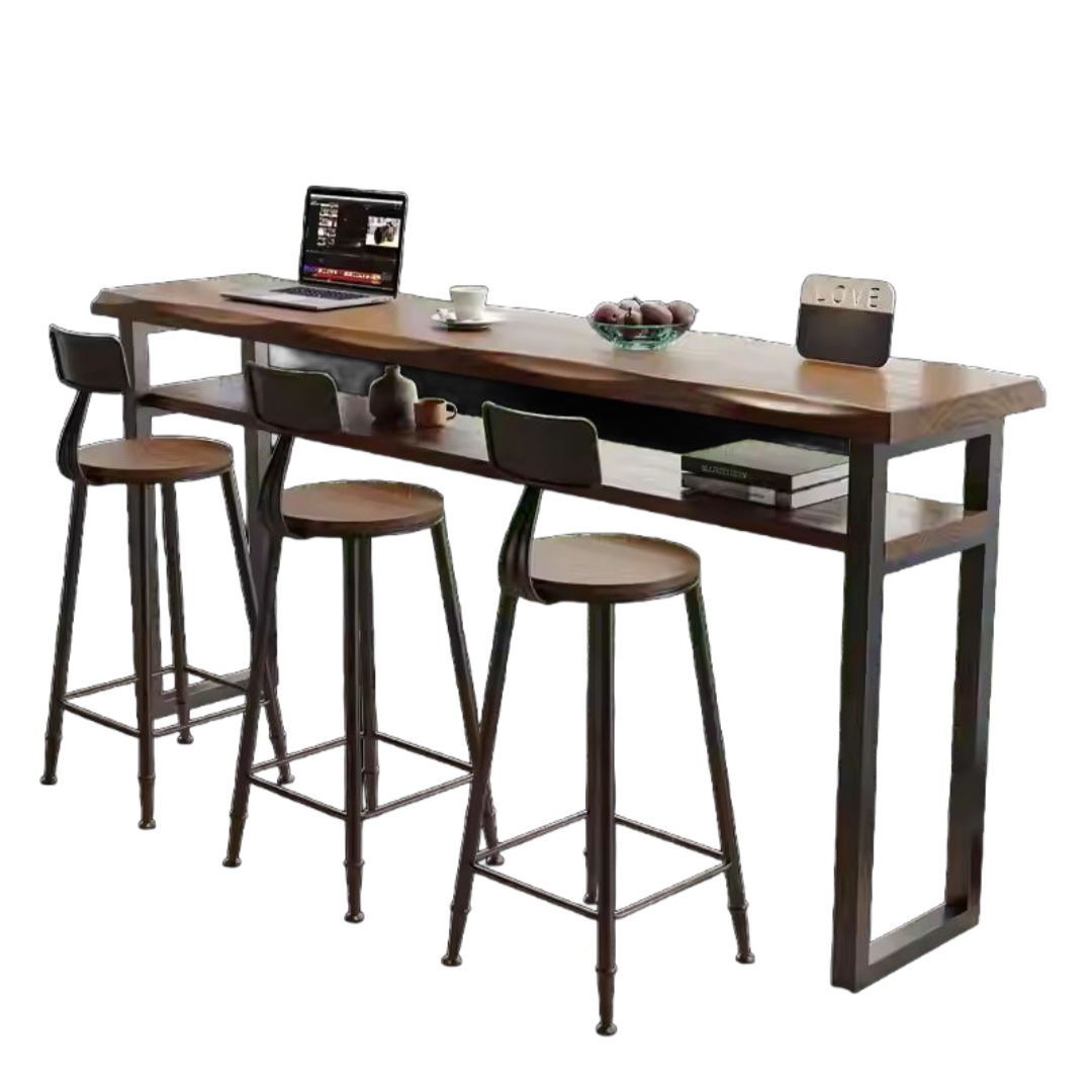 WoodBar 레트로 우드 홈바 테이블 바텐의자 식탁 바체어 수납식탁 등받이의자 철제 높은 791,000원