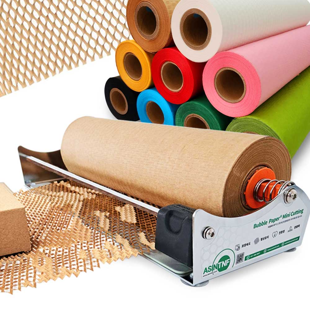 종이완충제 종이뽁뽁이 종이완충재 친환경 포장지 버블페이퍼 디스펜서 500mm 59,000원