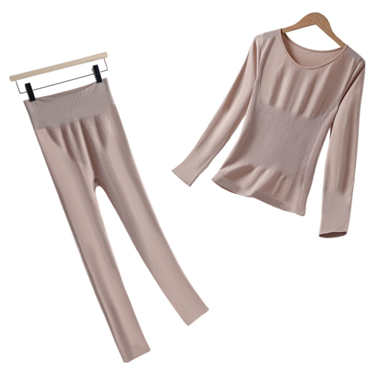 초본초색 발열내의 여성상의+하의 1세트 자체발열 핫초본초색 보온 노나염 슬림핏 고탄력 내의 허리보호 겨울 영하 대비 29,830원