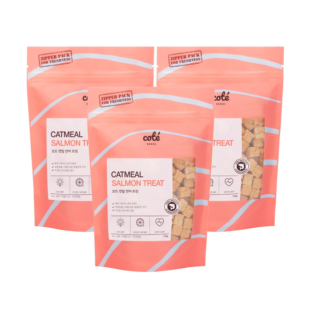 꼬뜨 캣밀 트릿 동결건조간식, 연어, 120g, 3개 27,630원