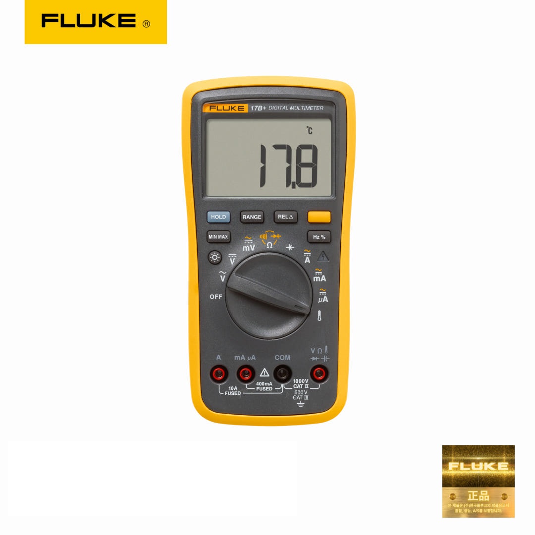 FLUKE 17B+ 디지털 멀티미터 AC/DC 전류 전압 저항 연속성 정전용량 온도 측정 180,490원