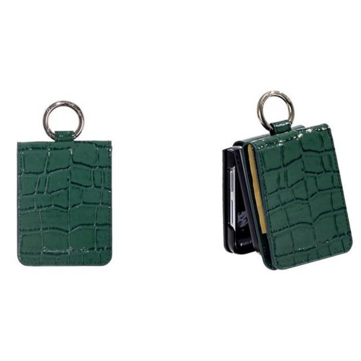 본아띠 다빈치 천연소가죽 에나멜 악어 고리 지갑형 갤럭시 Z플립5 F731N 전용 케이스 57,500원