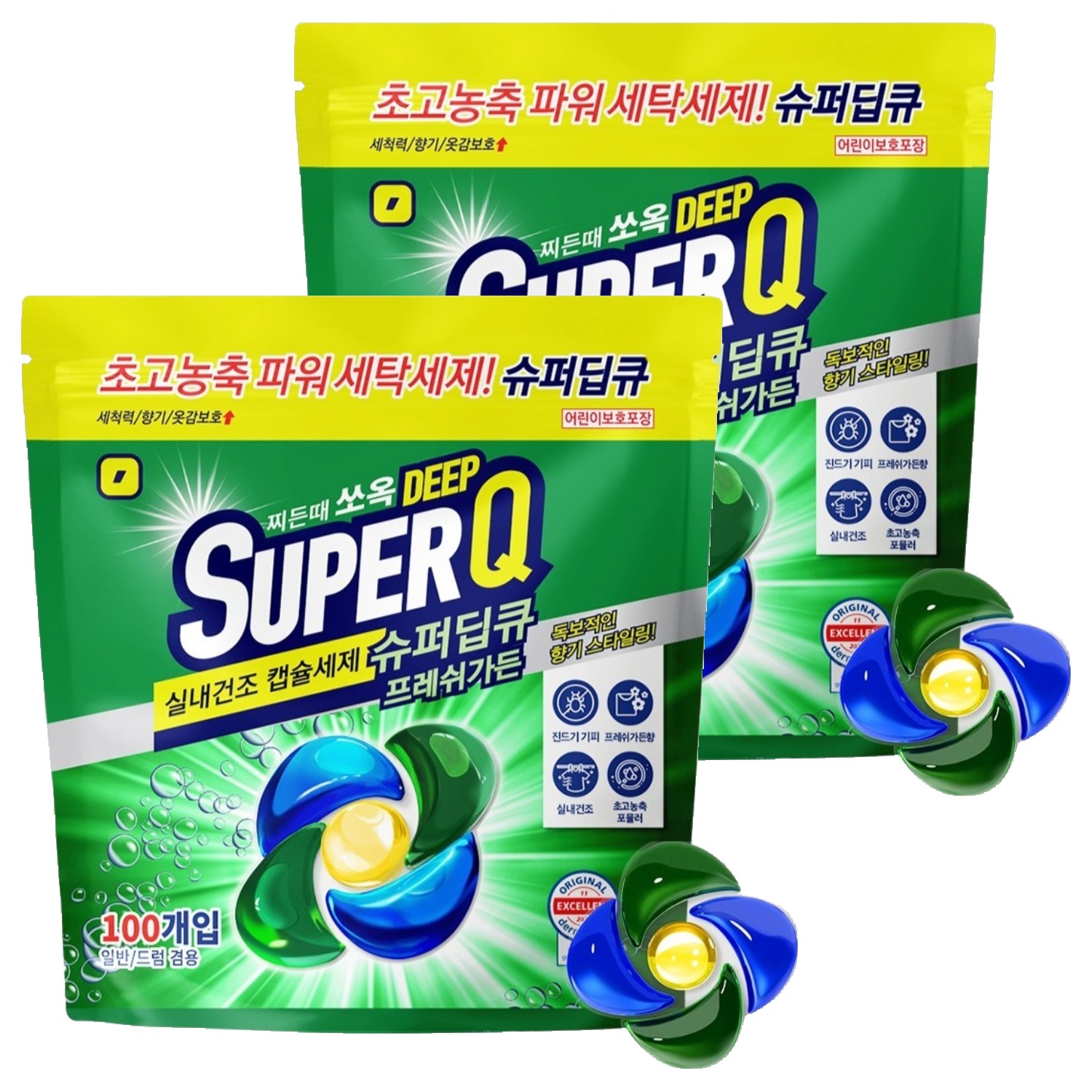 갓성비 캡슐세제 슈퍼딥큐 프레쉬가든향 29,800원