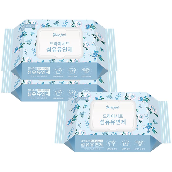 건조기시트 퓨어주르 퍼퓸 드라이시트 30매x3팩_에이프릴프레시, 3개, 30매 11,900원