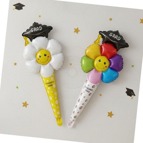 졸업식 축하 꽃모양 풍선스틱 학사모 무지개 파티 장식용품 기념선물 응원도구 4,090원