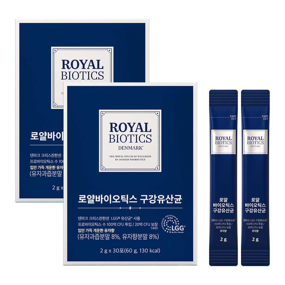 로얄바이오틱스 구강유산균 LGG 유산균, 2개, 60g 22,800원