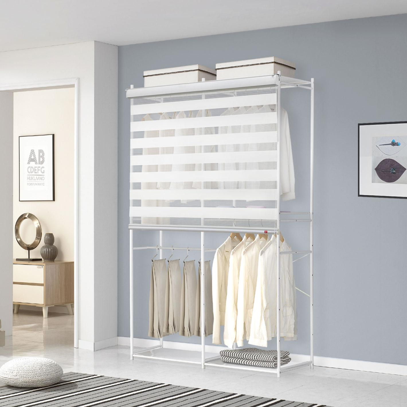 휴센 2단 철제 스탠드 드레스룸 시스템행거 튼튼한 옷장 행거 162,000원