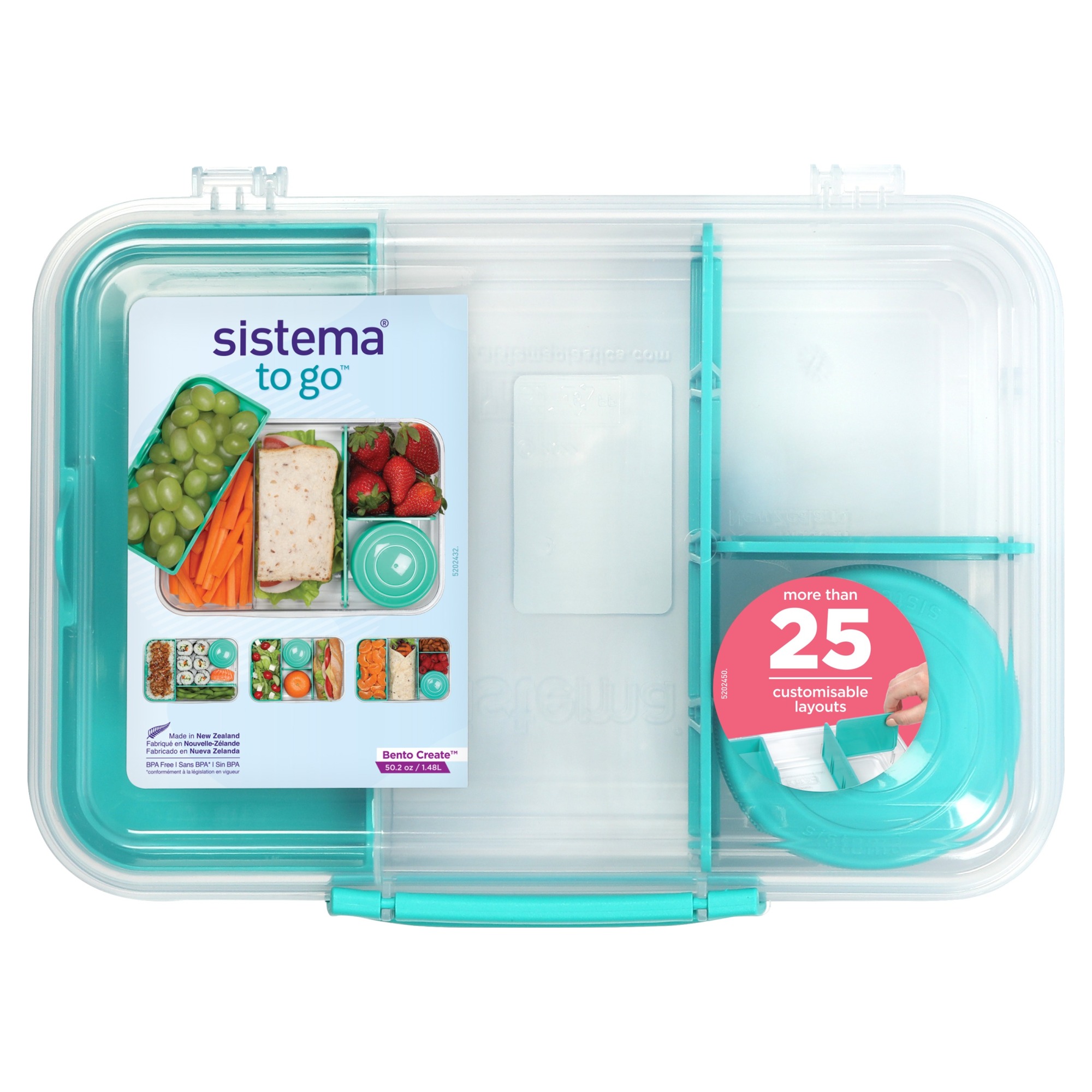 Sistema To Go 벤토 크리에이티브 런치박스 샌드위치 샐러드 도시락통 민티틸, 2개, 1.48L x 2p 27,000원