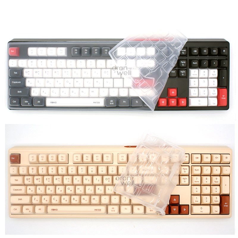 앱코 무료배송 오랜웰 앱코 ABKO MK108 MK108W 108키 키스킨 키보드 덮개 커버 호환 4,300원