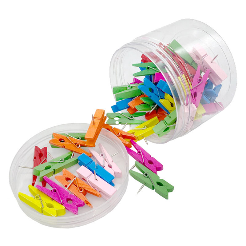 코히모 나무 압정 집게 고정 푸쉬핀 레인보우 4W374, 50개입, 1개 8,600원