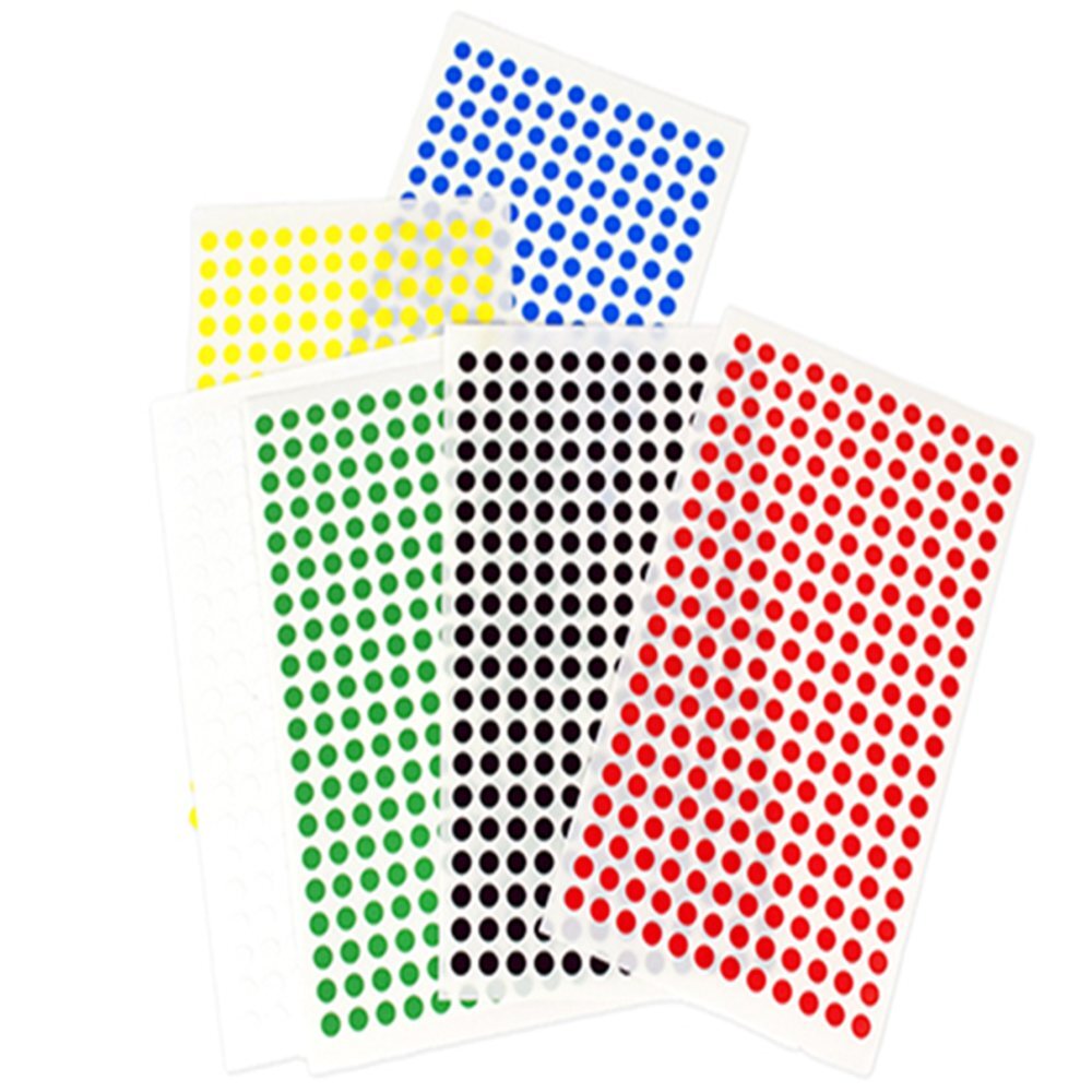 이샵 원형스티커 303-3 지름5mm 7개입 컬러원형스티커 도형스티커 깔끔하고편리 4,700원