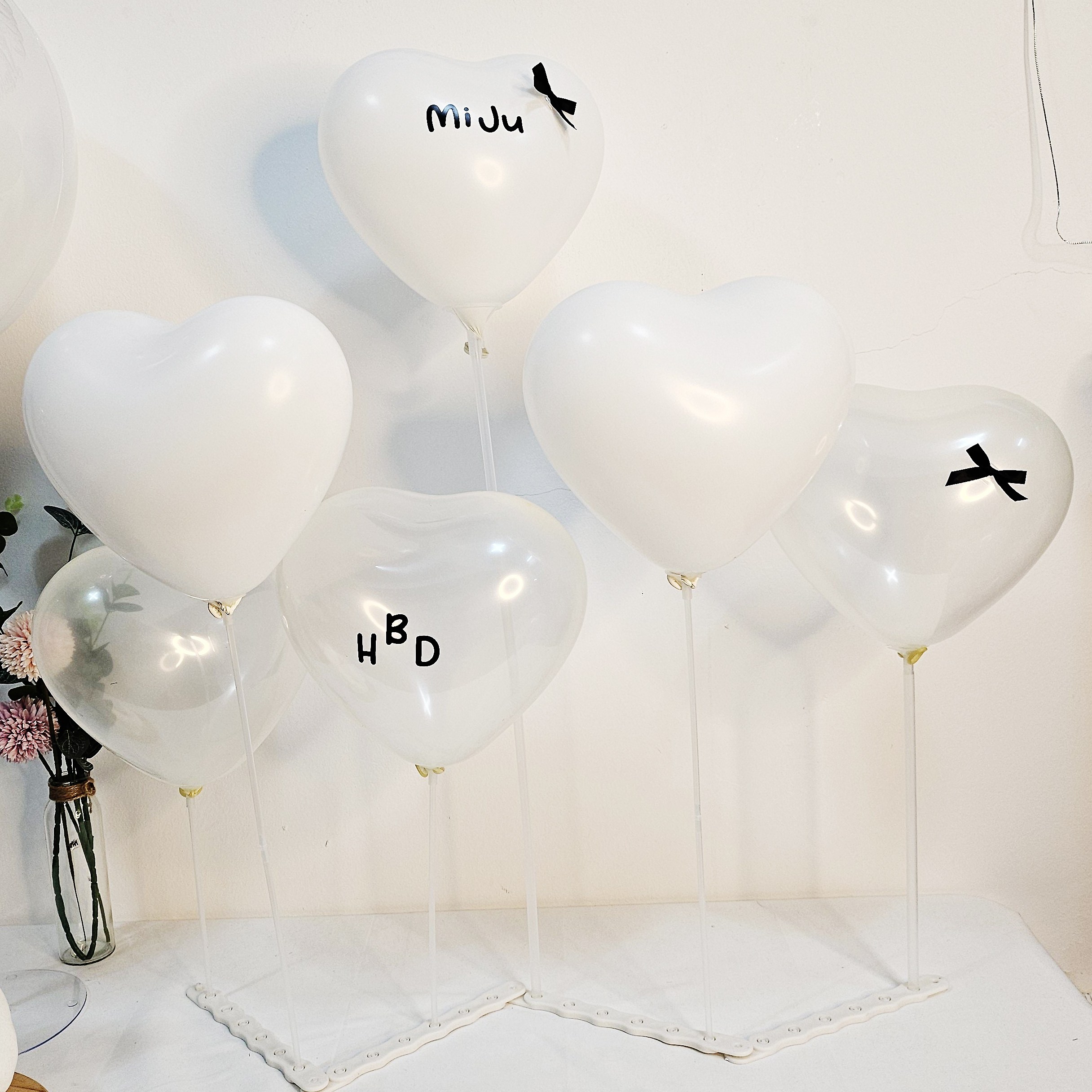 올리브파티 하트 풍선 생일파티 레터링 스티커 일자형 스탠드 세트 9,500원