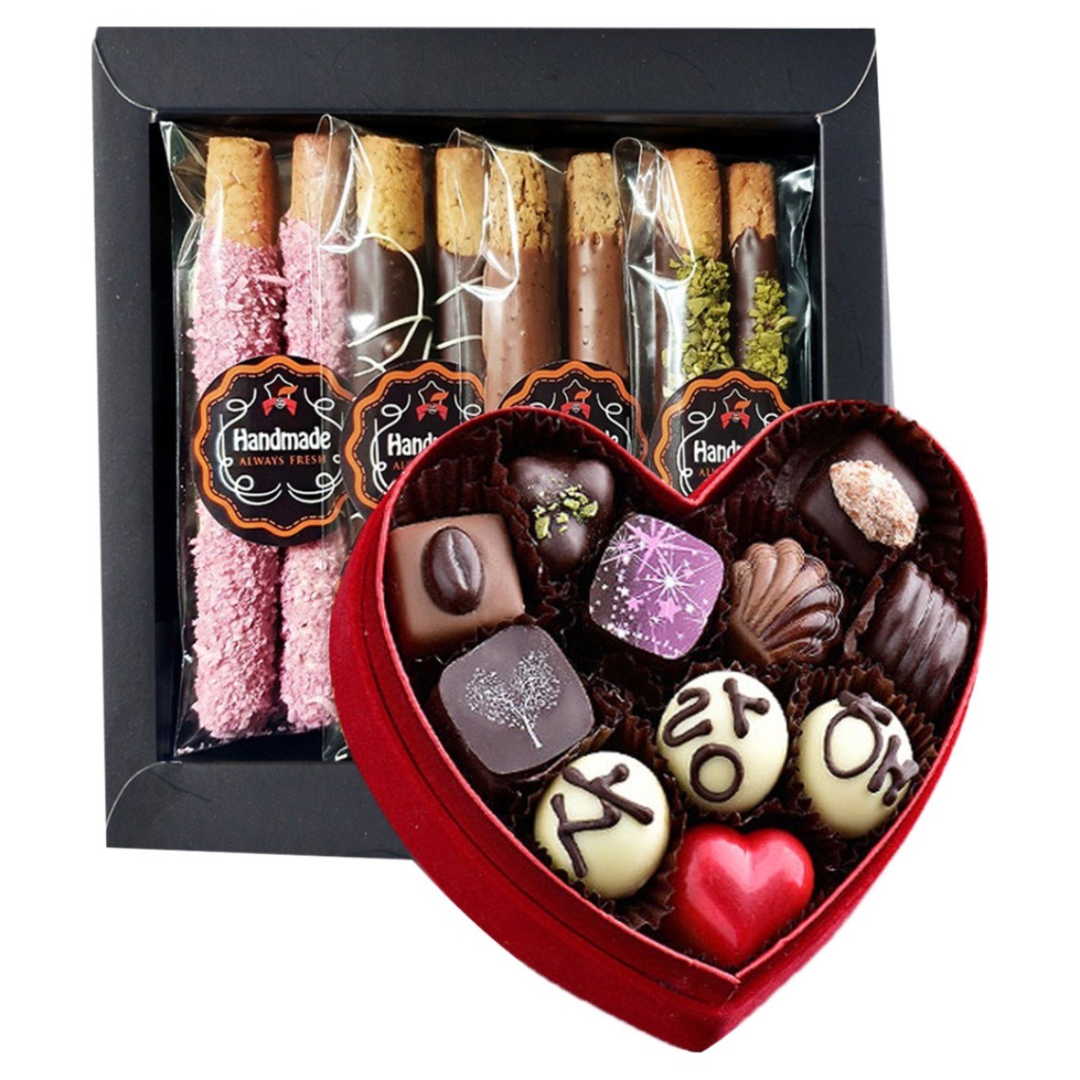 사랑해 하트와 수제 쿠키 고급 초콜릿 화이트데이 선물 59,900원