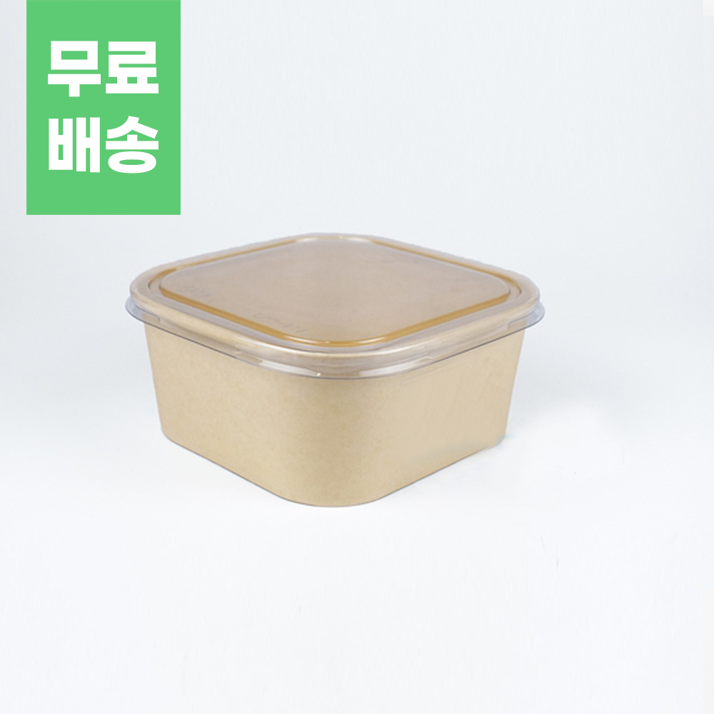 펄프 둥근 정사각 도시락 300개 세트 PET뚜껑 중 대 선택 212,060원