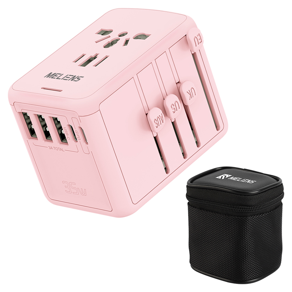 멜리언스 해외여행용 멀티 어댑터 핑크 ML-OL1 + 전용 케이스, 1개 34,900원