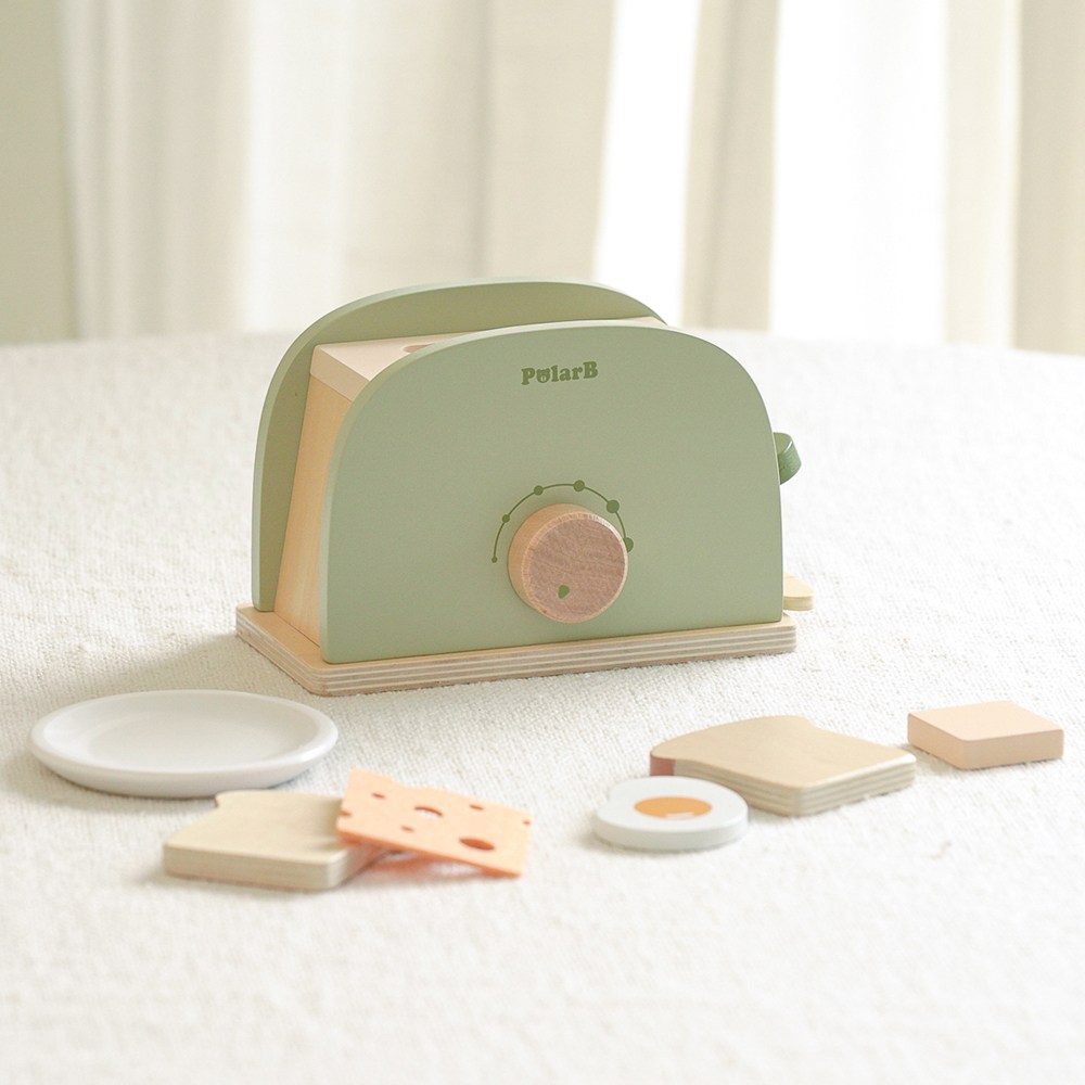 폴라비 원목 토스터기 장난감 주방놀이 세트 소꿉놀이 역할놀이 아기선물 28,130원