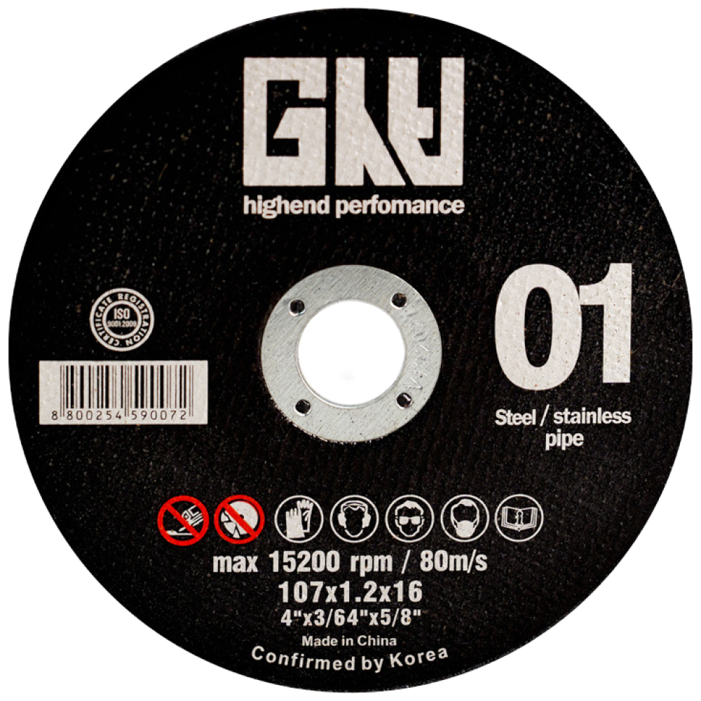 지스비 프리미엄 절단석 107mm 스틸/스텐 겸용 핸드 그라인더날 금속 메탈 철재 GCD 04C 01 16, 25개 53,000원