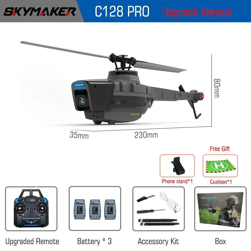 성인용 센트리 드론 RC 헬리콥터 장난감 C128 RC 헬리콥터 2.4G 6G 시스템 4CH 원격 제어 1080P 카메라 와 209,900원