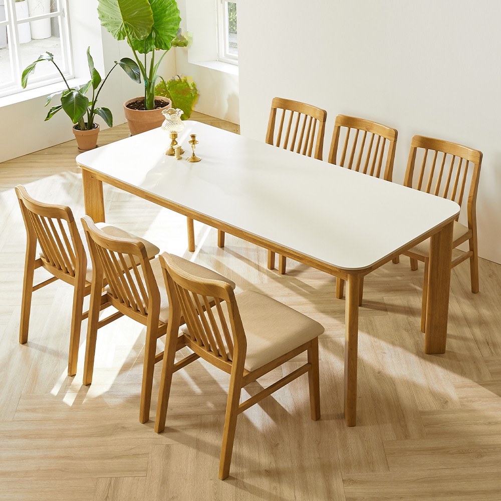 보루네오 엘리브 리움 6인용 세라믹 원목 식탁 의자 6개 세트, 스퀘어의자6P_pn935-1 698,000원