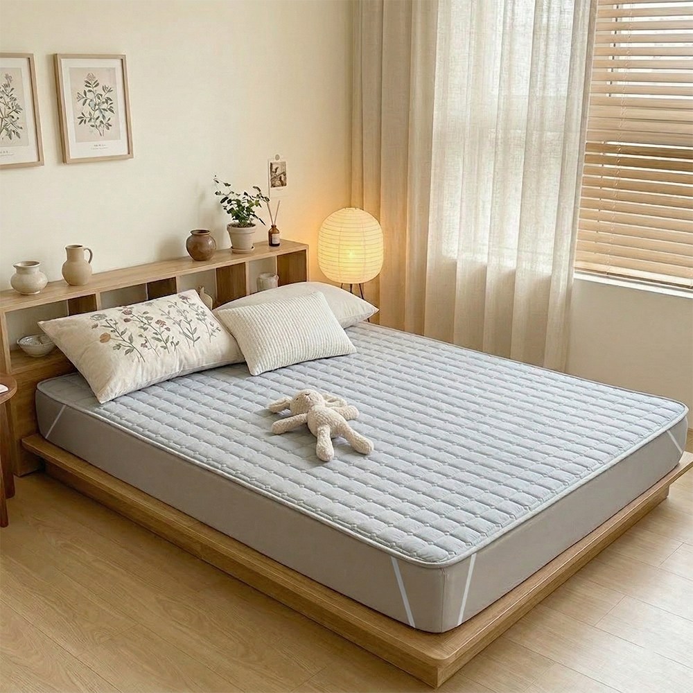 리보아 사계절 순면 누빔 매트리스 침대 패드 고정밴드형 13,800원