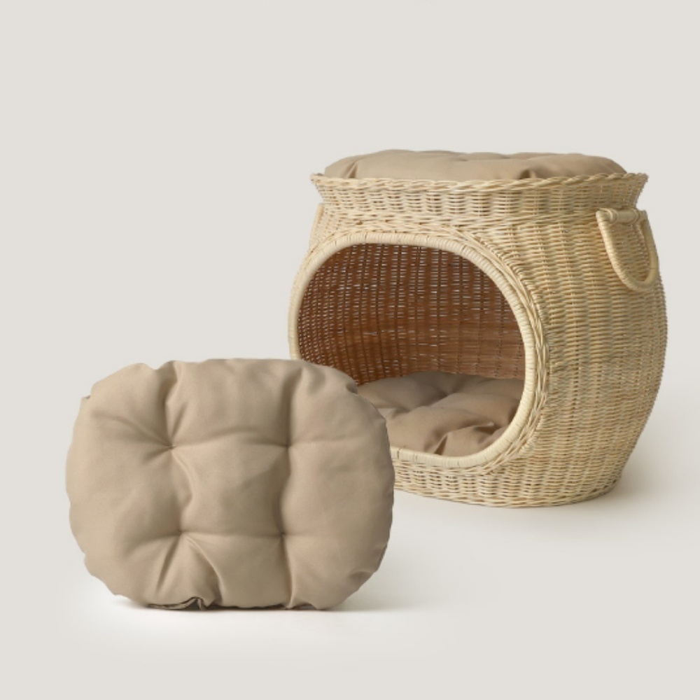 라탄펫하우스 강아지고양이 숨숨집 사계절사용 쿠션포함 거실 침실 베란다 64,000원