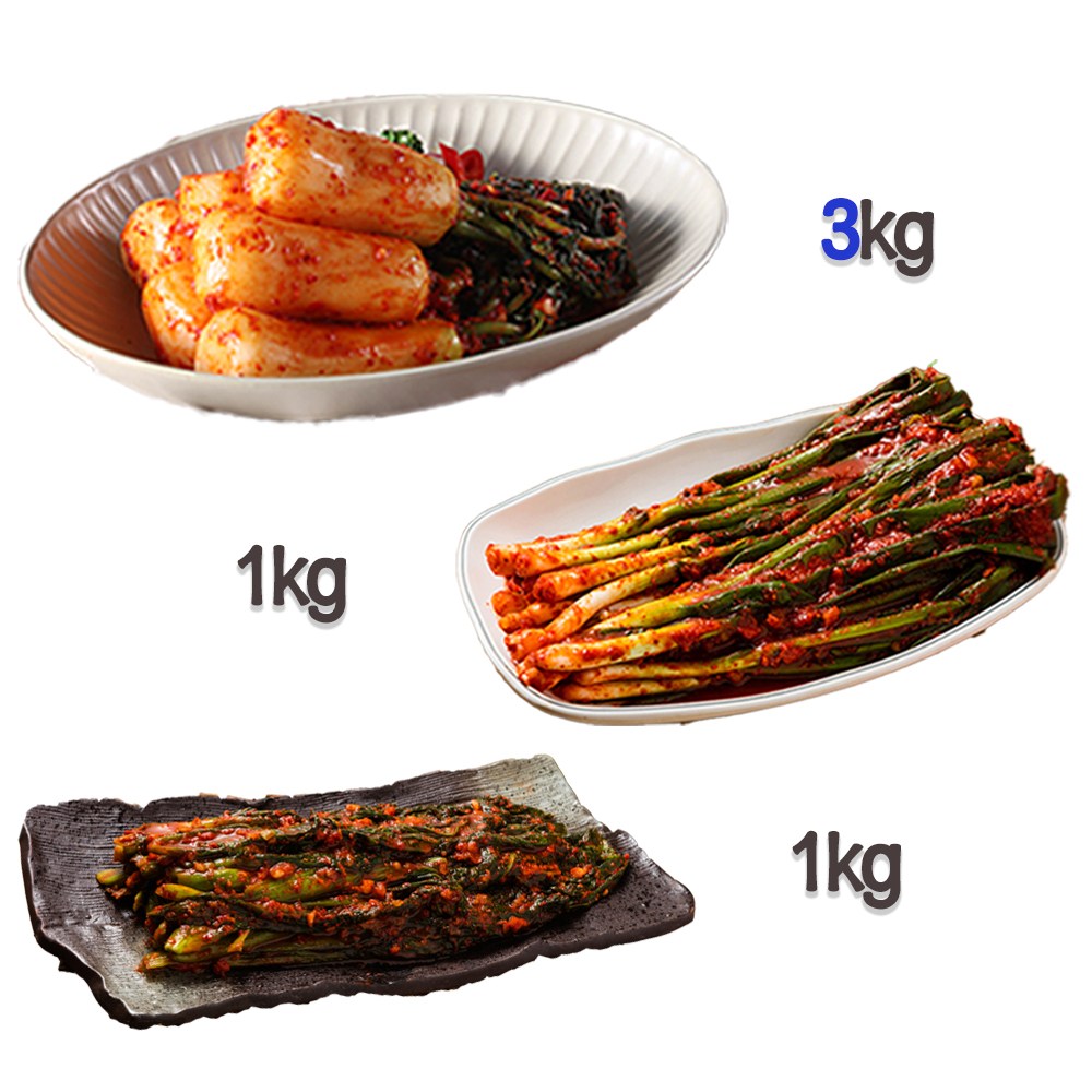 찬우물 신선김치세트 5kg (총각김치 3Kg + 파김치 1kg + 갓김치 1kg) 47,880원