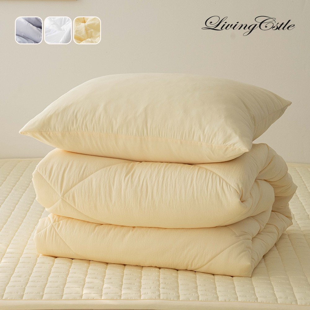 국산 리빙캐슬 구름 알러지케어 마이크로워싱 차렵이불 + 베개커버 세트 54,800원