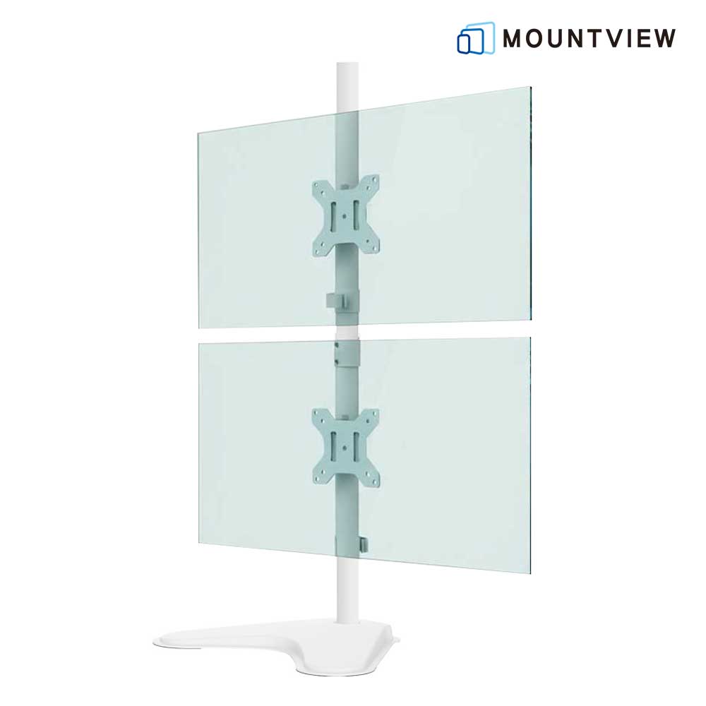 마운트뷰 화이트 상하 수직 모니터 암 스탠드형 거치대 MV12-C02V 27인치 32인치, 1개, 화이트 [BOM2107] 40,500원