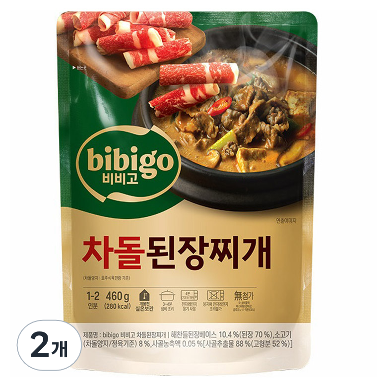 비비고 차돌된장찌개, 460g, 2개 9,130원