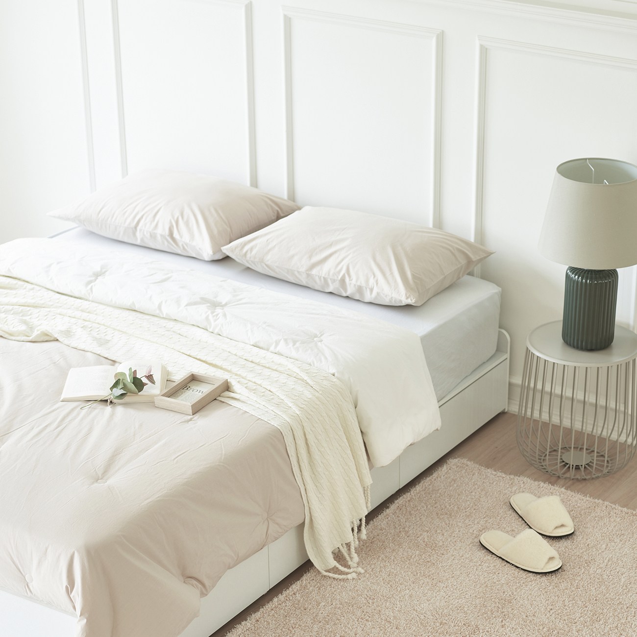 하포스 국내생산 미니피스 친환경E0 3단 무헤드 서랍형 침대 프레임 + 매트리스 세트 지정일설치, 화이트 279,000원