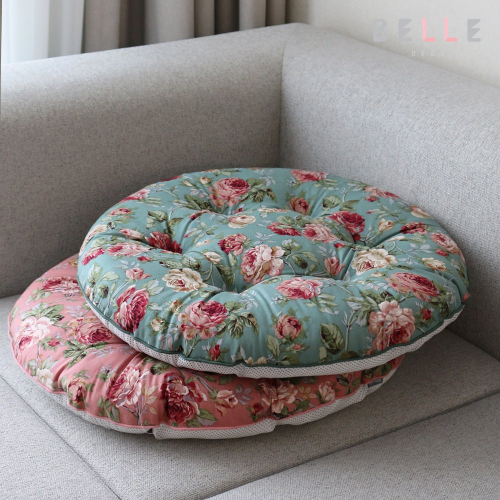 [데코벨] 순면 플라워 원형 방석 (M/L) 19,600원