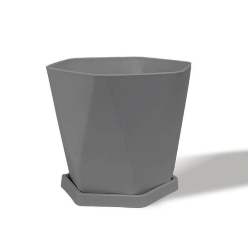 데일드 플라스틱 인테리어 가드닝 육각 화분 그레이 11,400원